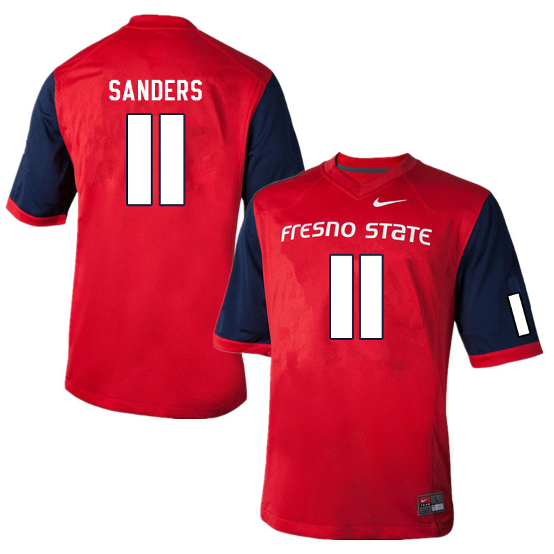 Men #11 Cale Sanders Fresno State Bulldogs College Football Jerseys Sale-Red - Click Image to Close
